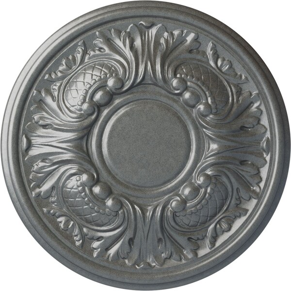 Ekena Millwork Wakefield Ceiling Medallion (Fits Canopies up to 3 5/8"), Hand-Painted Platinum, 11 3/4"OD x 1 1/4"P CM11WAPLS - main